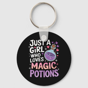 A Girl Who Loves Magic Potion Funny Halloween Key Ring