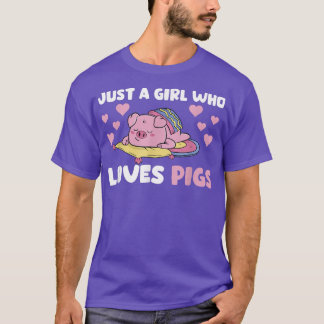 A Girl Who Loves Pigs T-Shirt