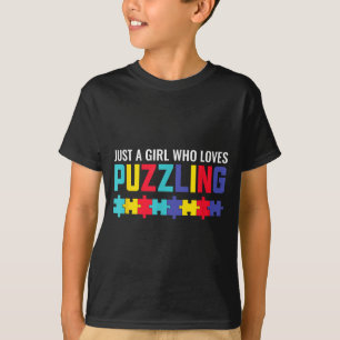 A Girl Who Loves Puzzling Puzzle Puzzle Horror T-Shirt