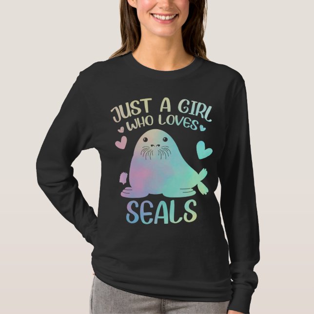 A Girl Who Loves Seals T-Shirt (Front)