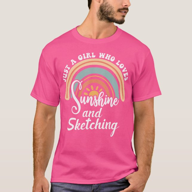 A Girl Who Loves Sunshine And Sketching T-Shirt (Front)