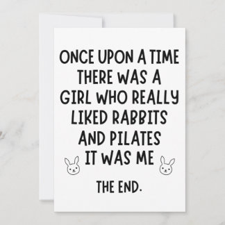 A girl who really liked rabbits and pilates. card