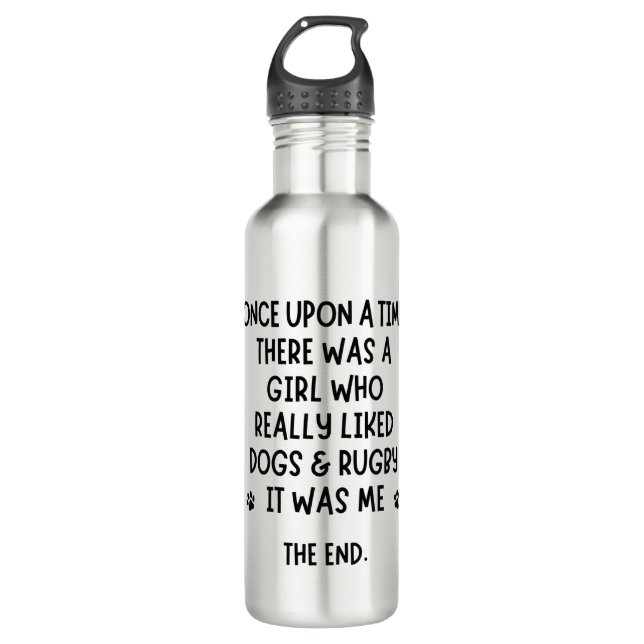 A girl who really liked Rugby and Dogs. 710 Ml Water Bottle (Front)