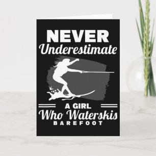 A Girl Who Waterskis Refoot Water Skiing Wave Love Card