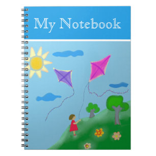 A Girl with Kites Spiral Notebook
