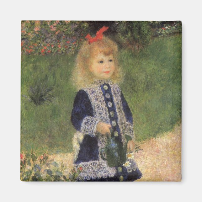 A Girl with Watering Can by Pierre Renoir Magnet (Front)