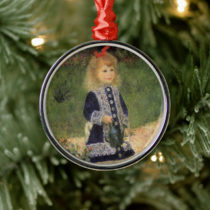 A Girl with Watering Can by Pierre Renoir Metal Tree Decoration