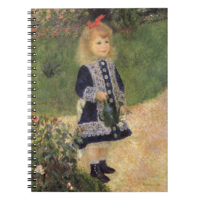 A Girl with Watering Can by Pierre Renoir Notebook (Front)