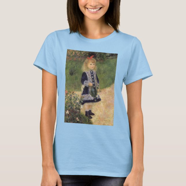 A Girl with Watering Can by Pierre Renoir T-Shirt (Front)