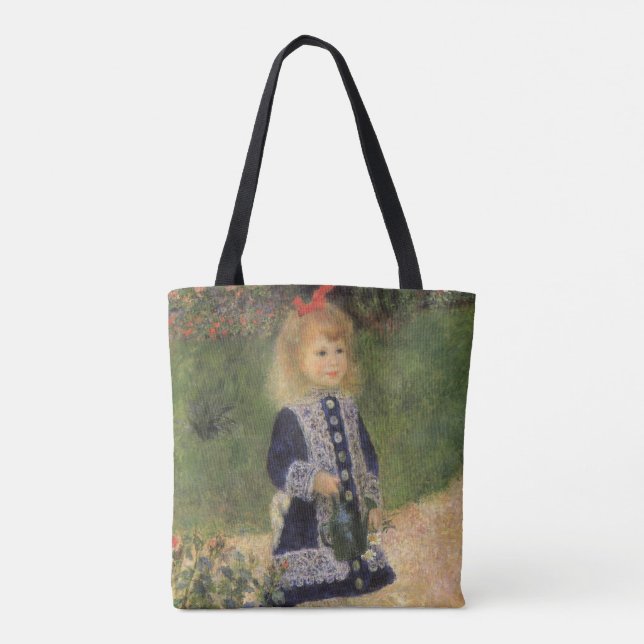 A Girl with Watering Can by Pierre Renoir Tote Bag (Back)