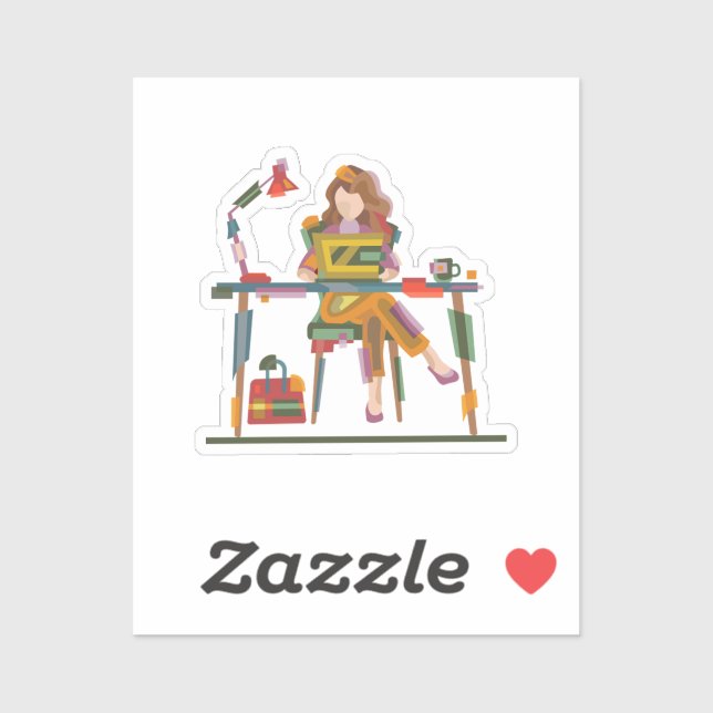 A GIRL WORKING SINCERELY IN LAPTOP 96 (Sheet)