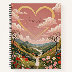A Girl's Heartfelt Gaze Personalised   Notebook