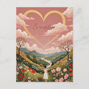 A Girl's Heartfelt Gaze Personalised Postcard