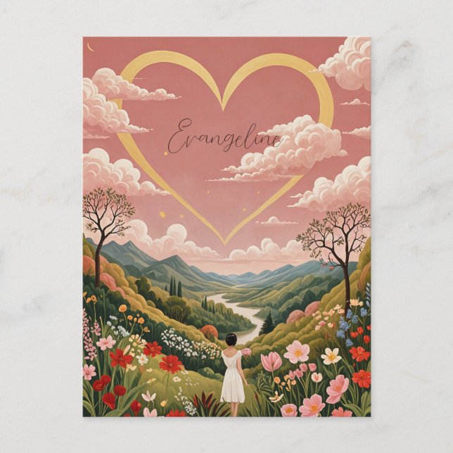 A Girl's Heartfelt Gaze Personalized   Postcard (Front)