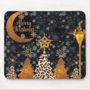A Glamourous Wild Leopard Christmas Mouse Pad