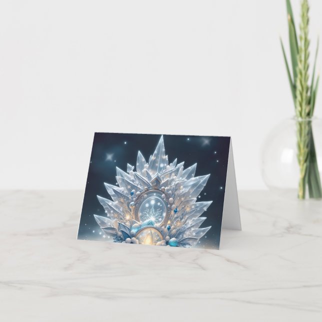 A Glass Centerpiece in an Elegant Design Holiday Card (Front)