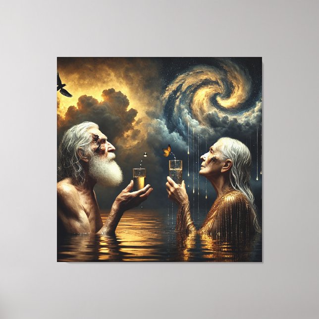 A glass of rain to understand this sky canvas print (Front)