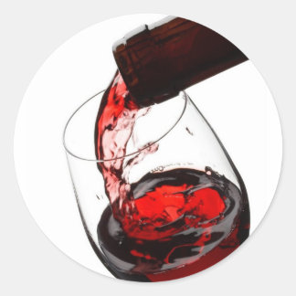 A Glass of Red Wine Classic Round Sticker