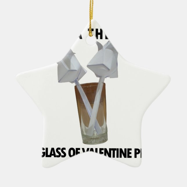 A glass of valentine peace. ceramic tree decoration (Front)
