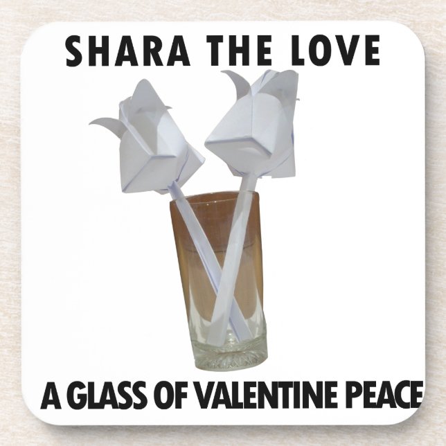 A glass of valentine peace. coaster (Front)