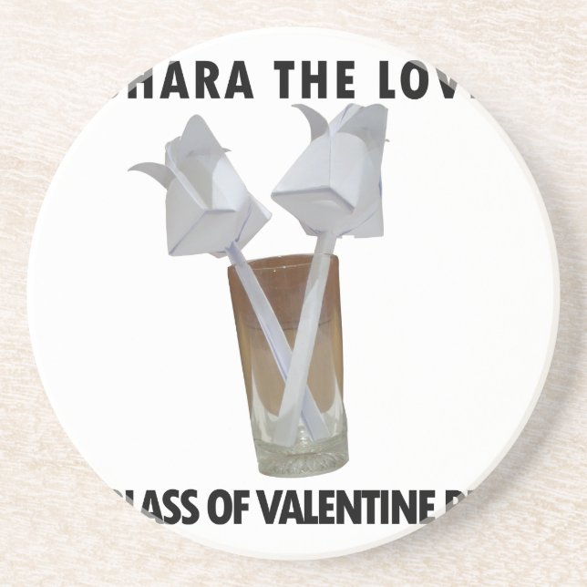 A glass of valentine peace. coaster (Front)