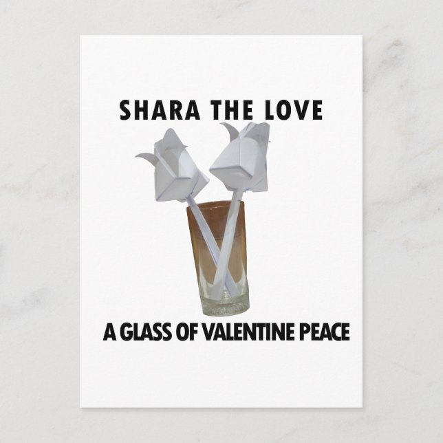 A glass of valentine peace. holiday postcard (Front)