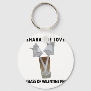 A glass of valentine peace. key ring