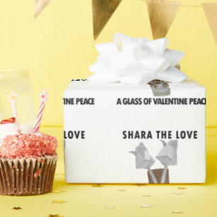 A glass of valentine peace. wrapping paper