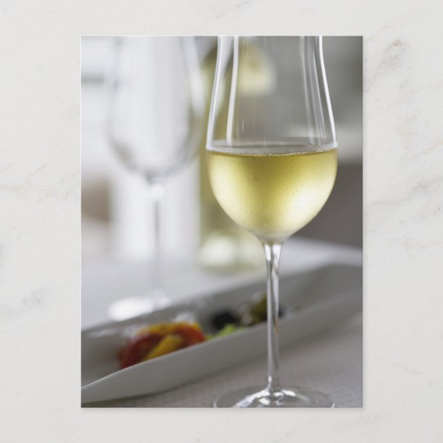A glass of white wine 2 postcard (Front)