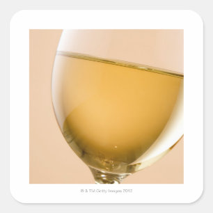A glass of white wine square sticker