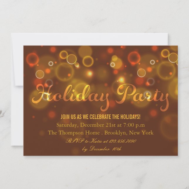 A glitzy Holiday Party Invitation (Front)