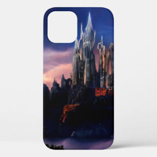 A gloomy fairy-tale castle on a mountain among the iPhone 12 case
