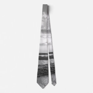 A Glorious Beach Morning Grayscale Tie