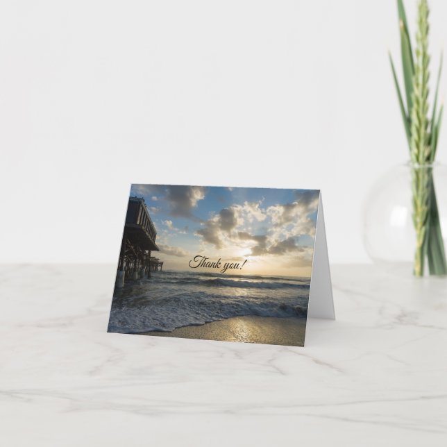 A Glorious Beach Morning Thank You Card (Front)