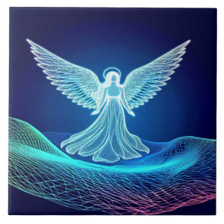 A Glowing Angel Standing on His Word Tile