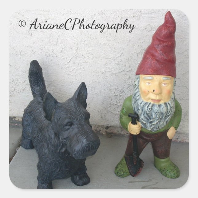 A gnome and his dog stickers (Front)