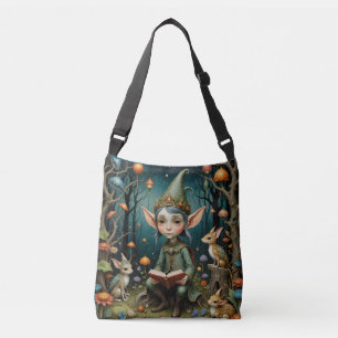 A Gnome Reading a Book Crossbody Bag