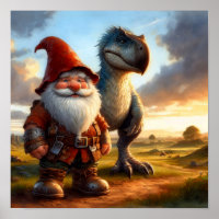 A Gnome Warrior posing with his Dragon
