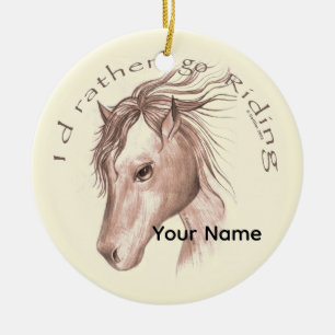 A Go Riding Horse Ceramic Tree Decoration
