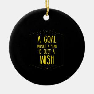 A goal without a plan inspirational quote ceramic tree decoration