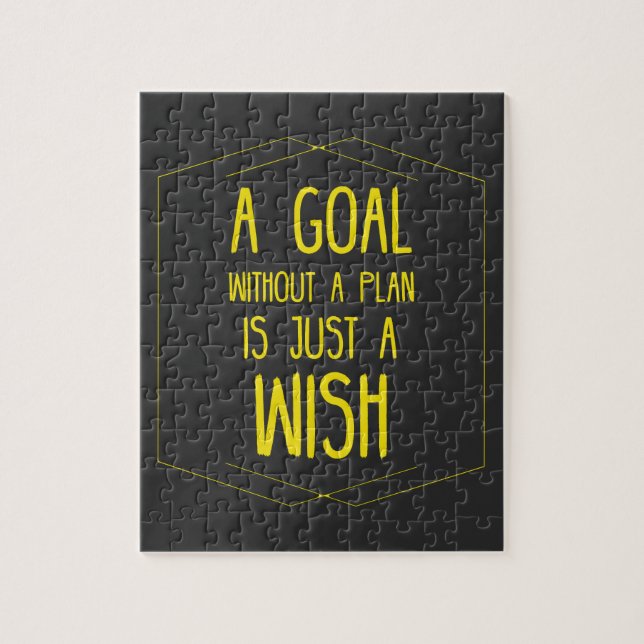 A goal without a plan inspirational quote jigsaw puzzle (Vertical)