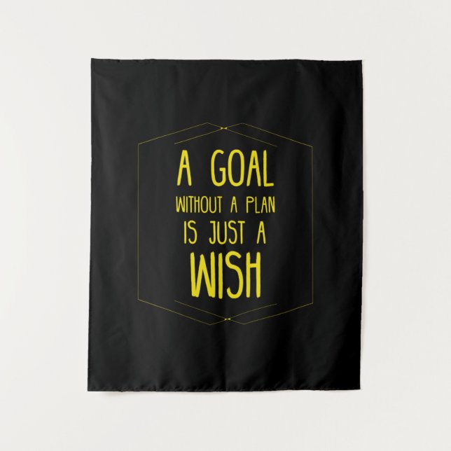 A goal without a plan inspirational quote tapestry (Front)