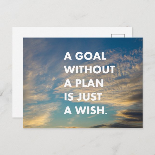 A goal without a plan is just a wish postcard (Front/Back)
