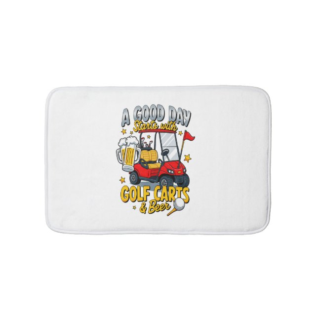A God Day Starts with Golf Carts Bath Mat (Front)