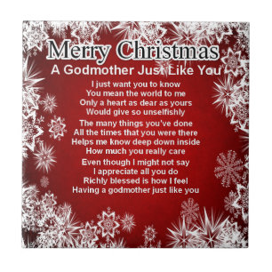 A godmother poem - christmas design tile