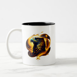 A Gold Eagle Head Two-Tone Coffee Mug