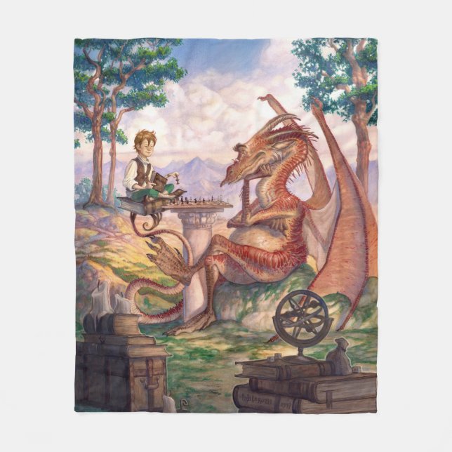 "A Golden Afternoon" Medium Fleece Blanket (Front)