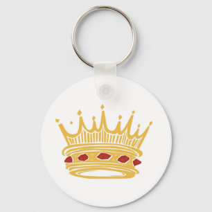 A Golden King's Crown With Jewels Key Ring