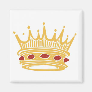 A Golden King's Crown With Jewels Magnet