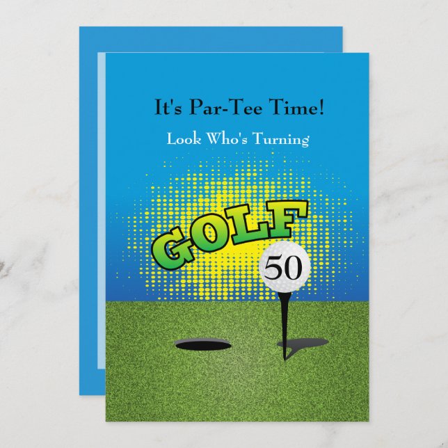 A Golfer 🏌️‍♂️ 00th Birthday Party Invitation (Front/Back)